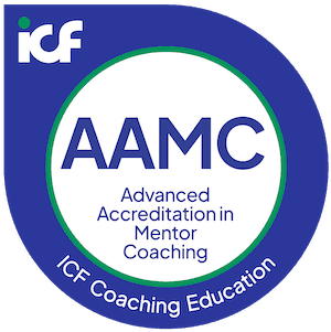 ICF Coaching Education badge for AAMC, Advanced Accreditation in Mentor Coaching.